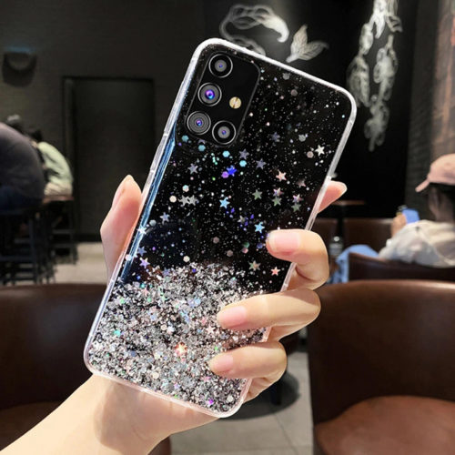 Блестящ калъф за Samsung Galaxy A33 5G с телефон сребрист