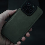 Кожен калъф за iPhone 14 Pro зелен