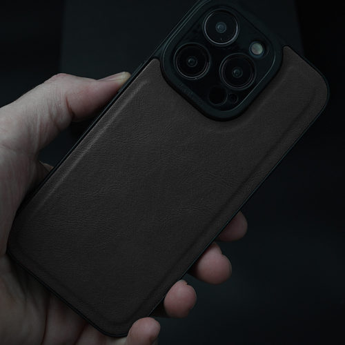 Кожен калъф за iPhone 14 черен