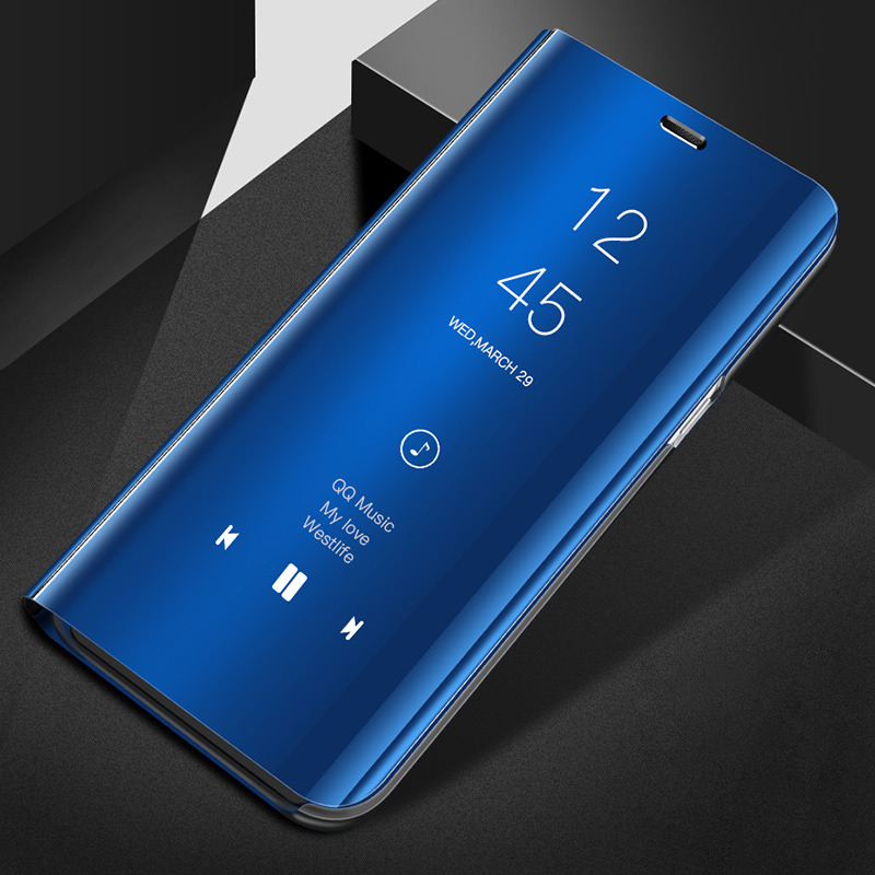 Огледален смарт калъф за Samsung Galaxy A52 5G син дисплей