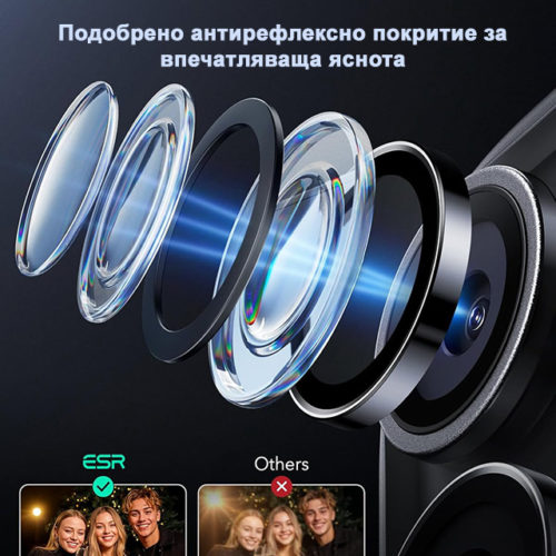 Стъклен протектор за камерата на iPhone 15 Pro Max черен подобрява снимките