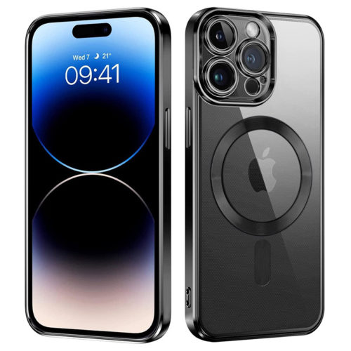 Прозрачен силиконов калъф за iPhone 13 Pro Max отпред и отзад