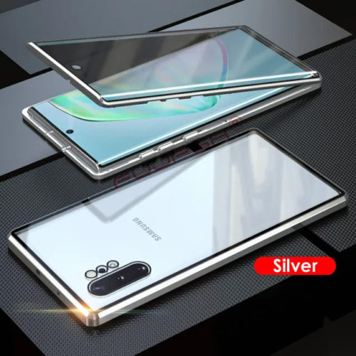 360 градусов магнитен калъф за Samsung Galaxy S23 Plus сребърен магнитно затваряне