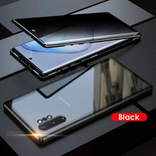 360 градусов магнитен калъф за Samsung Galaxy S23 Ultra черен магнитно затваряне