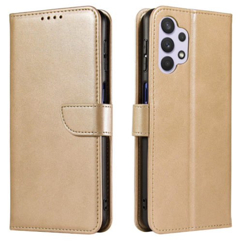 Кожен калъф тефтер за Samsung A54 златен