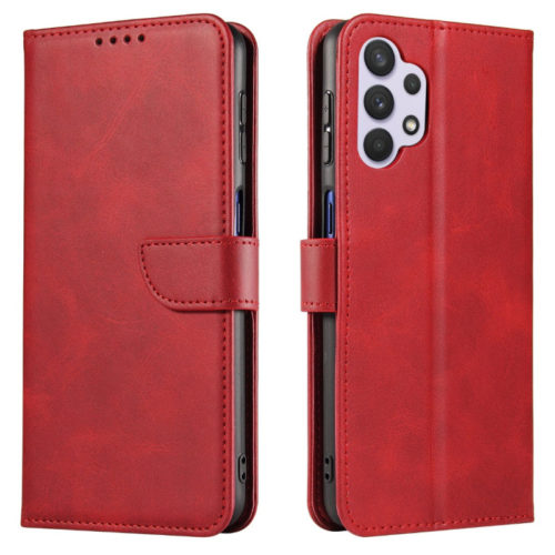 Кожен калъф тефтер за Xiaomi Redmi Note 13 Pro Plus червен