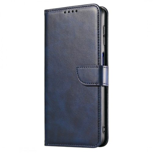 Кожен калъф тефтер за Xiaomi Redmi Note 13 син отпред