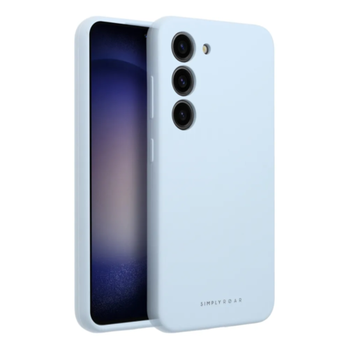 Изчистен силиконов калъф за Samsung S24 син