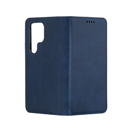 Кожен калъф с магнитен капак за Xiaomi Redmi Note 13 син камера