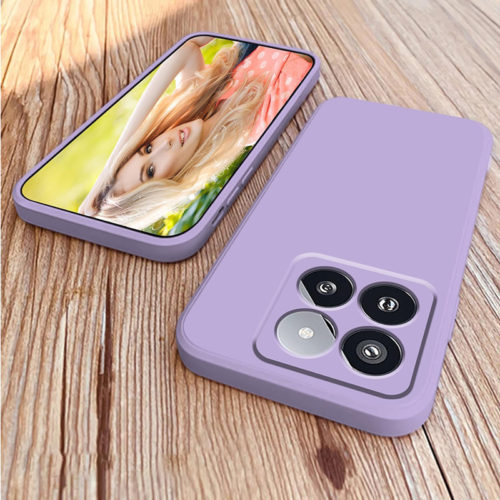 Силиконов калъф за Xiaomi 14 лилав камера
