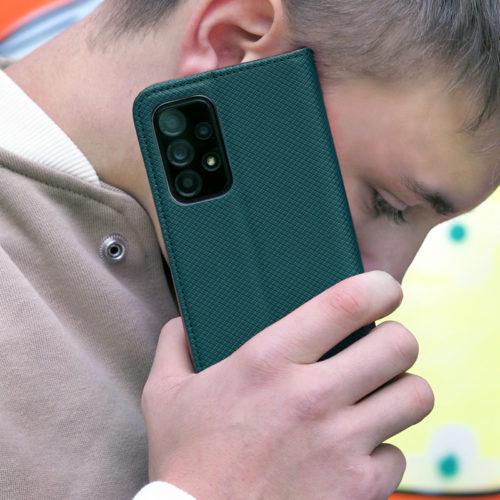 Калъф тефтер за Motorola Moto G34 зелен телефон