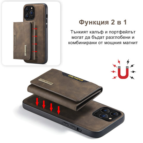 Кожен калъф с портфейл за Samsung Galaxy S22 Ultra функционалност