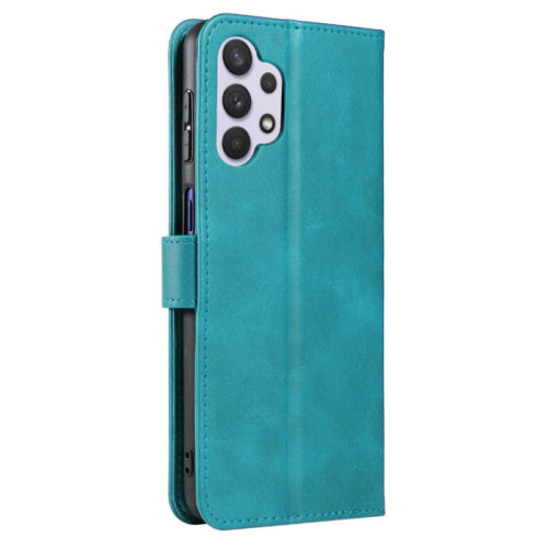 Кожен калъф тефтер за Motorola Moto G14 тюркоазен гръб