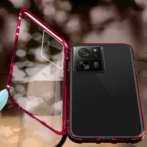 Магнитен стъклен калъф за Xiaomi 13 Pro червен гръб