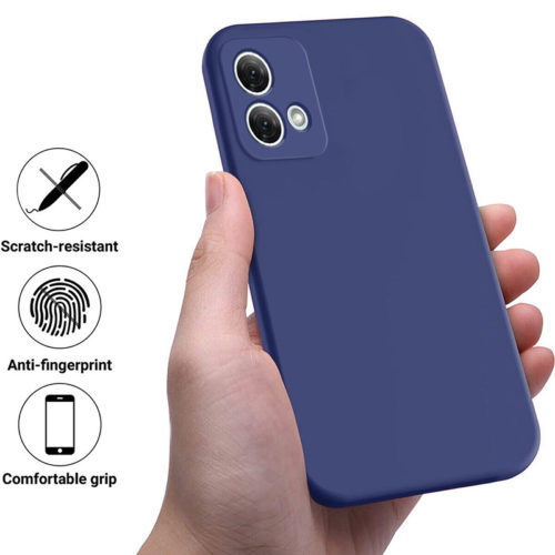 Силиконов нано калъф за Motorola Moto G84 син против отпечатъци