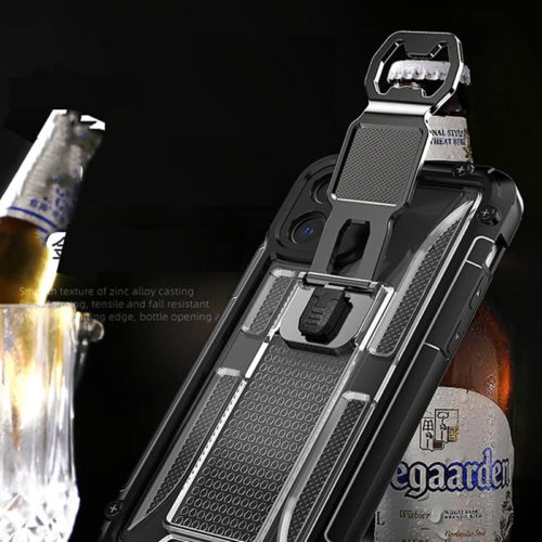 Удароустойчив калъф с магнитна стойка и отварачка за iPhone 12 Pro отварчака за бутилки