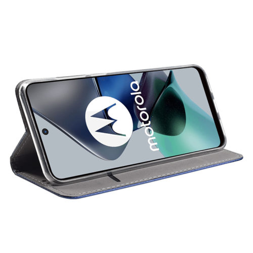 Калъф тефтер за Motorola Moto G23 син поставка