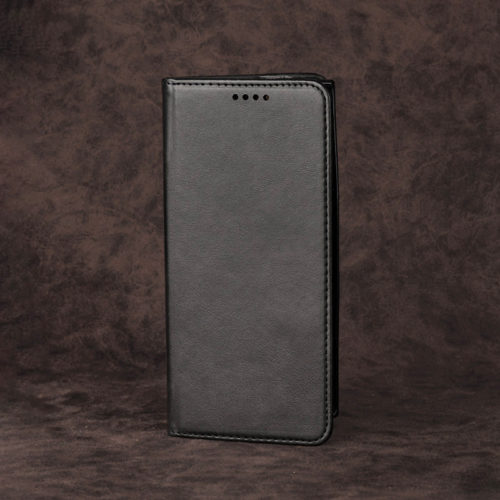 Кожен калъф с магнитен капак за Motorola Edge 40 Pro черен отпред