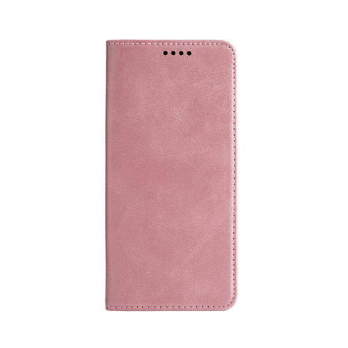 Кожен калъф с магнитен капак за Xiaomi Redmi 12 розов отпред