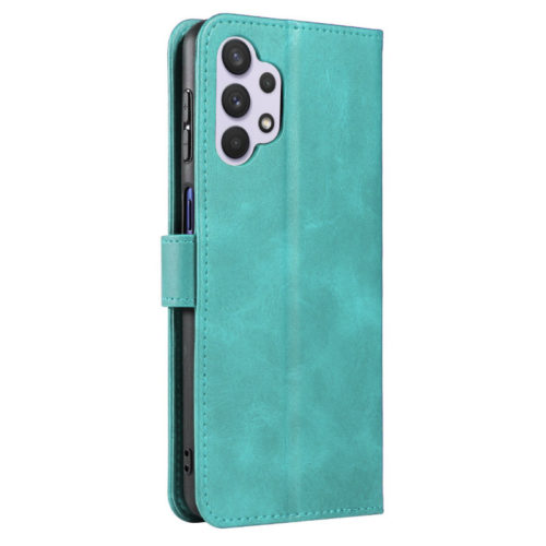 Кожен калъф с магнитна закопчалка за Xiaomi Redmi 13C тюркоазен гръб