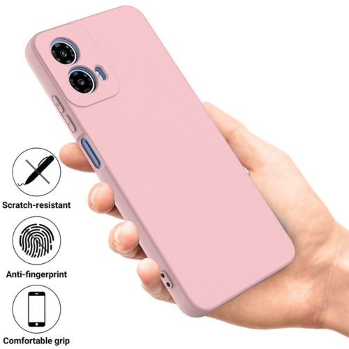 Силиконов нано калъф за Motorola Moto G04 розов против отпечатъци