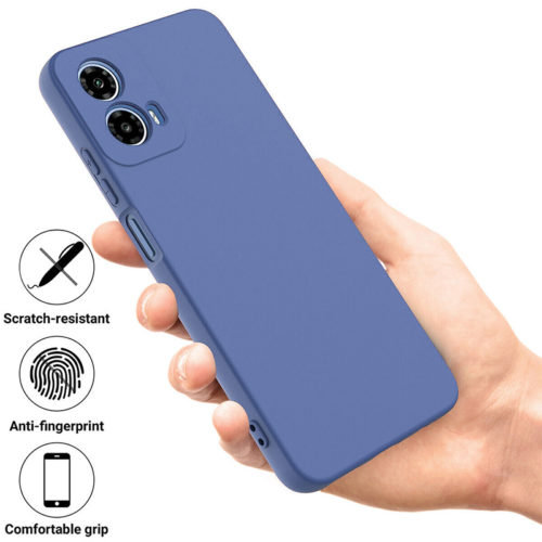 Силиконов нано калъф за Motorola Moto G04 син против отпечатъци