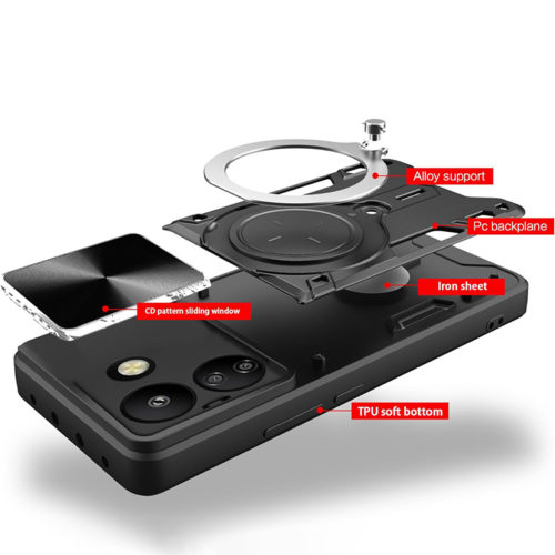 Удароустойчив калъф с ринг за Xiaomi Redmi 13C устройство