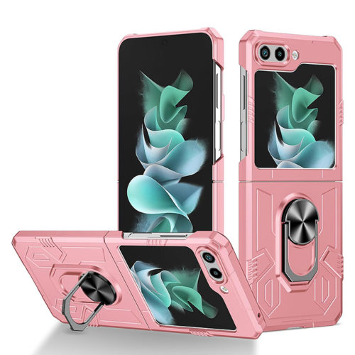 Удароустойчив калъф с ринг за Samsung Galaxy Z Flip 5 розов