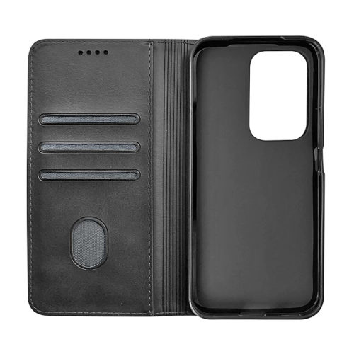 Кожен калъф тефтер за Honor 200 Lite черен джобове