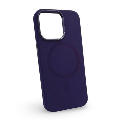 Луксозен премиум калъф с Magsafe за iPhone 13 лилав гръб