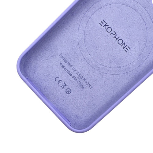 Луксозен премиум калъф с Magsafe за iPhone 14 светло лилав мека вътрешна част
