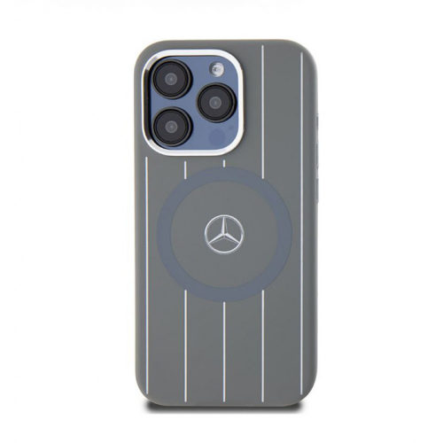 Оригинален калъф на Mercedes-Benz с Magsafe за iPhone 15 сив гръб лого на Мерцедес
