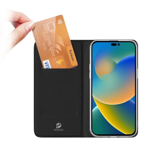 Оригинален кожен калъф Dux Ducis SKIN PRO за iPhone 16 джоб