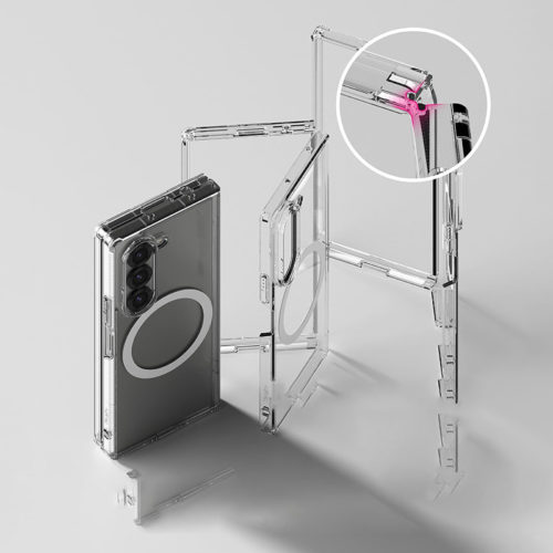 Прозрачен удароустойчив калъф с Magsafe за Samsung Galaxy Z Fold 6 подсилени ъгли