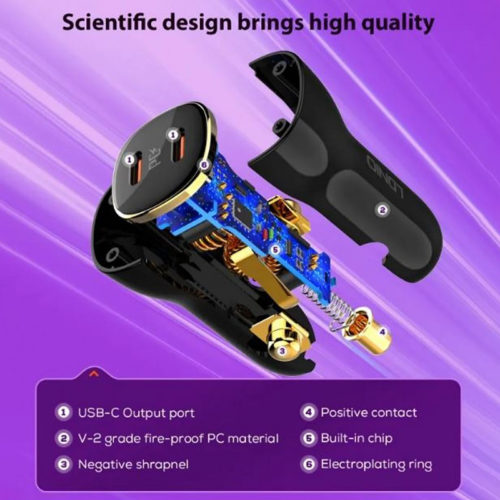 Бързо зарядно за кола LDNIO 60W устройство
