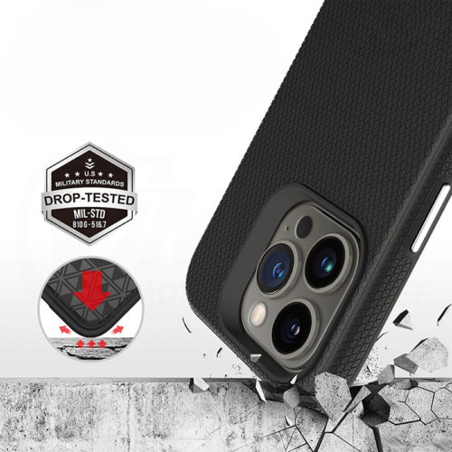 Оригинален твърд калъф Vmax Triangle за iPhone 16 Pro Max черен удароустойчив