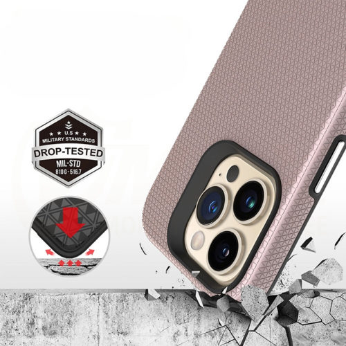 Оригинален твърд калъф Vmax Triangle за iPhone 16 Pro розов удароустойчив