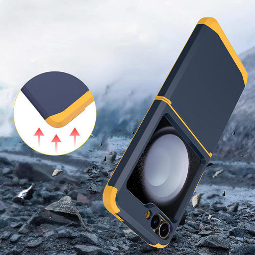 Калъф с гумена защита за Samsung Galaxy Z Flip 6 оранжев удароустойчив