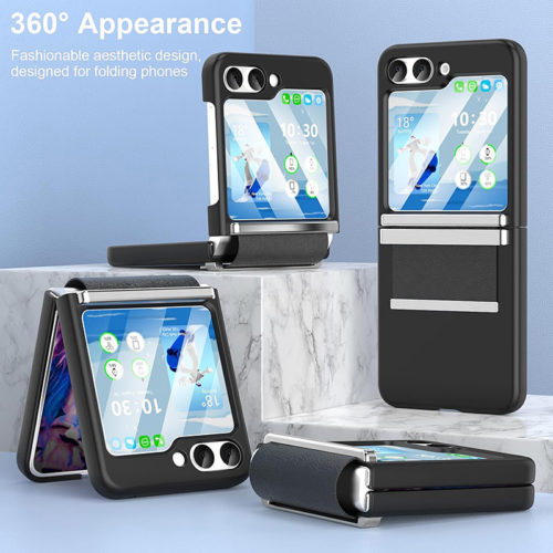 Калъф с панти за Samsung Galaxy Z Flip 6 черен уникален дизайн