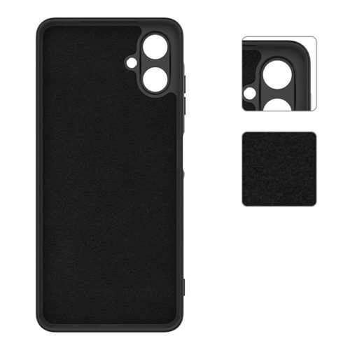 Силиконов калъф за Samsung Galaxy A06 черен вътрешна част