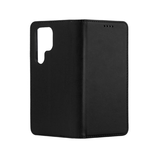 Кожен калъф с магнитен капак за Motorola Moto G45 черен камера