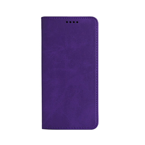 Кожен калъф с магнитен капак за Samsung Galaxy A36 лилав отпред