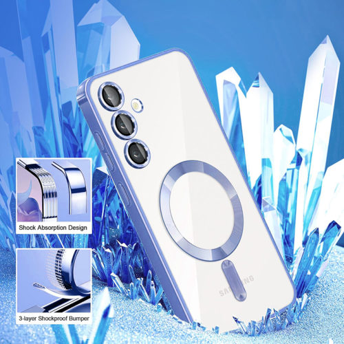 Луксозен калъф с Magsafe за Samsung Galaxy S23 Plus син удароустойчив