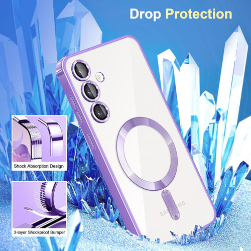 Луксозен калъф с Magsafe за Samsung Galaxy S23 лилав удароустойчив