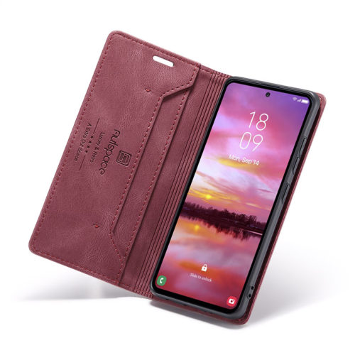 Оригинален кожен калъф за Honor Magic 6 Lite червен 13