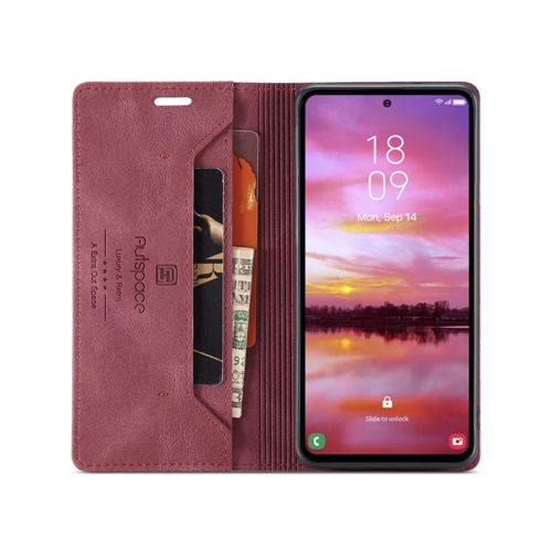 Оригинален кожен калъф за Samsung Galaxy A26 червен 12