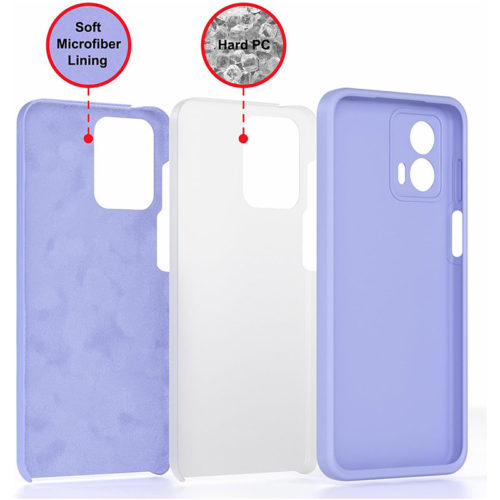 Силиконов калъф за Motorola Moto G45 лилав микрофибър