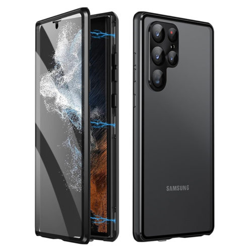 Стъклен калъф с магнитно затваряне за Samsung Galaxy S25 отворен