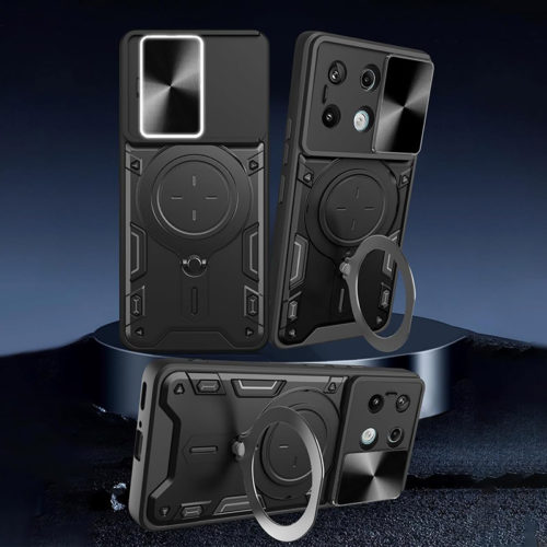 Удароустойчив калъф с пръстен за Xiaomi Redmi Note 13 Pro розов стойка