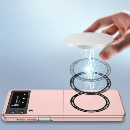 Калъф с MagSafe за Samsung Galaxy Z Flip 4 розов устройство